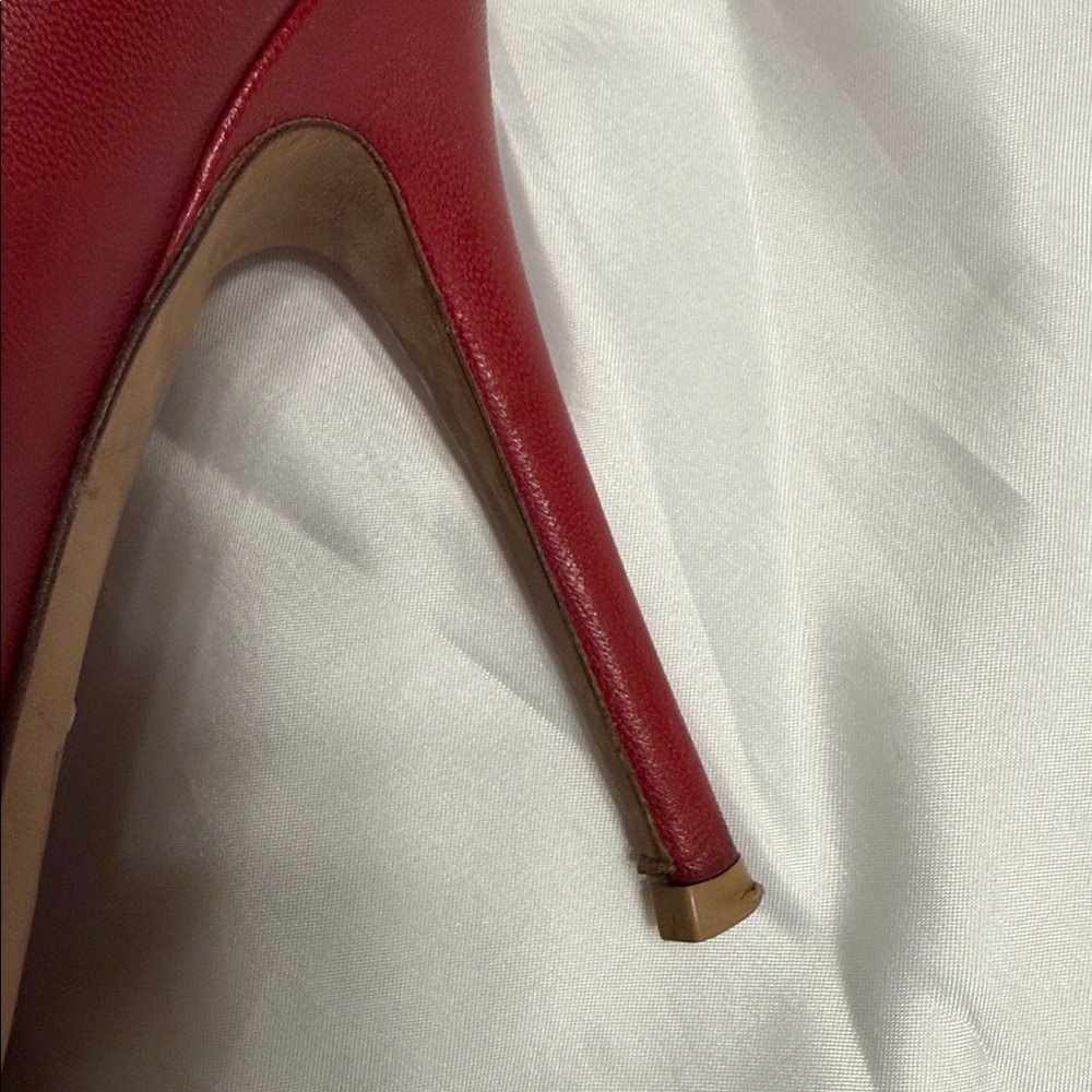 Valentino Red Leather Bow Heels 38.5 - Picture 12 of 12